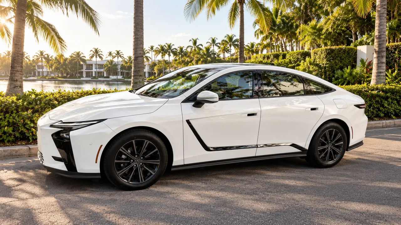 Мой белый учебный Lexus — вид спереди и сбоку